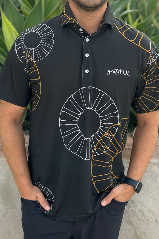 Men's Black Pineapple Polo