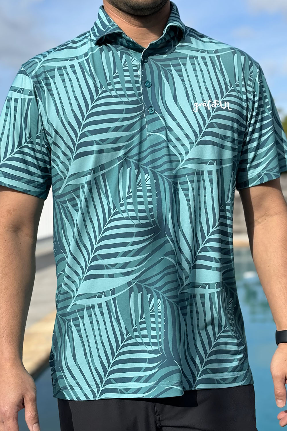 Men's Green Palm Polo