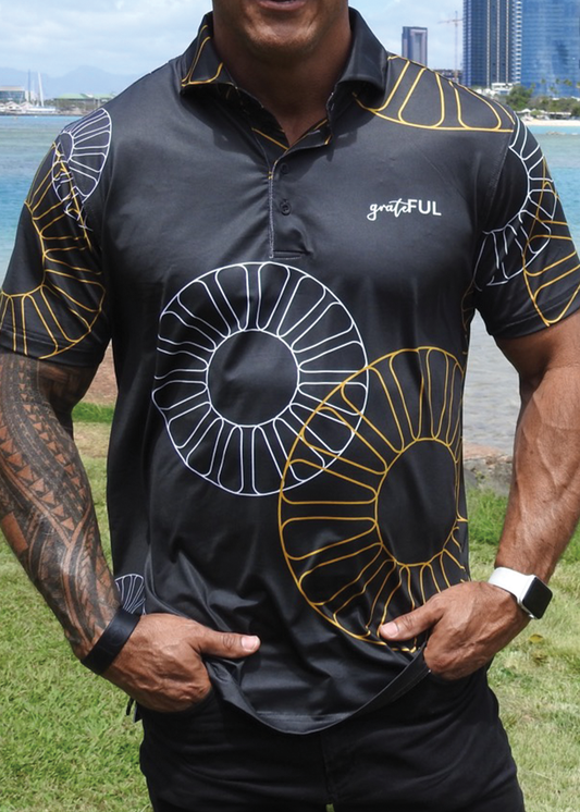 Men's Black Pineapple Polo